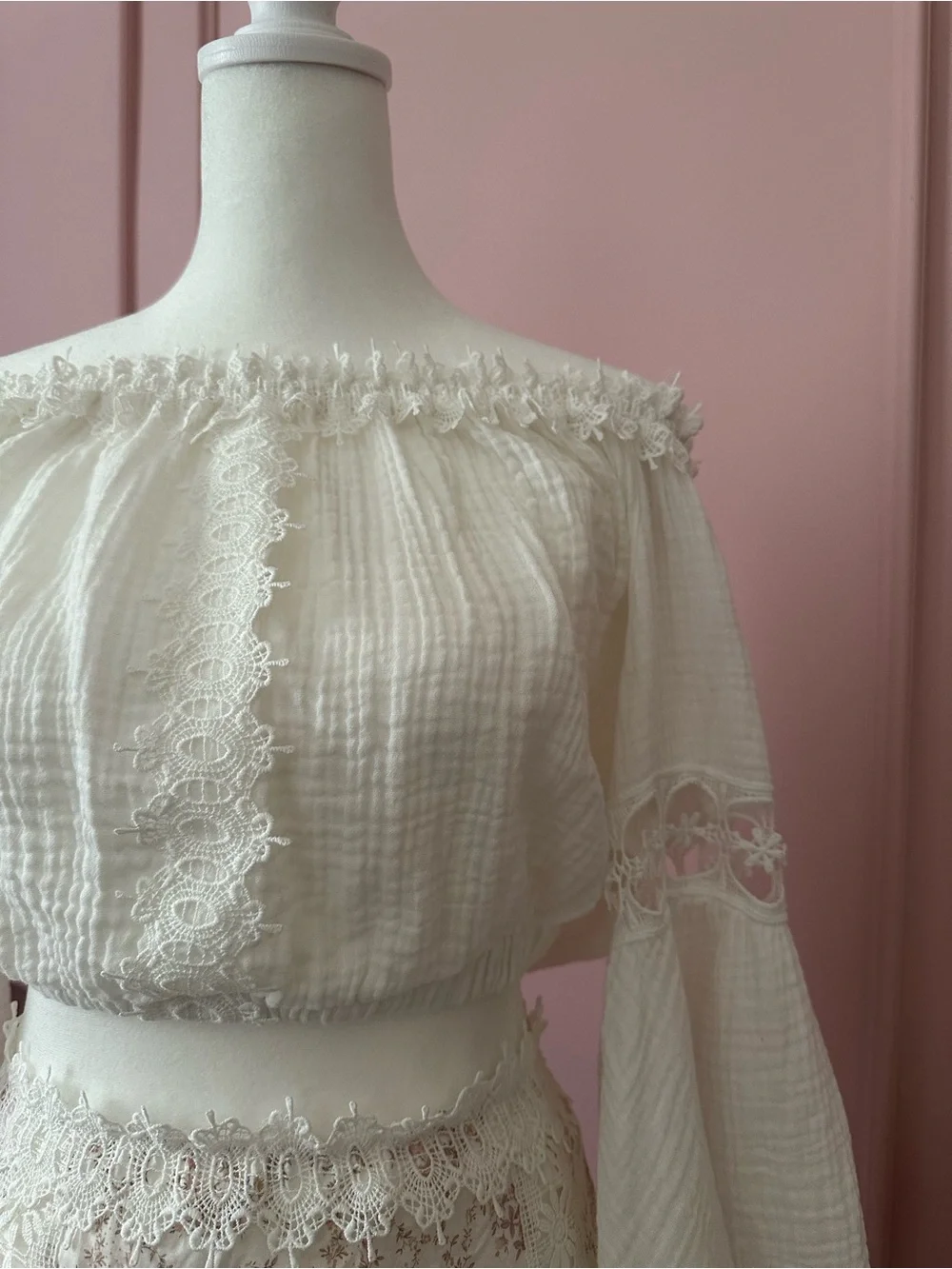 White Off-Shoulder Peasant Top